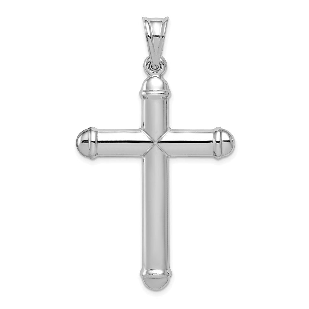 Sterling Silver Rhodium-plated Diamond -Cut Reversible Cross Pendant QC5410
