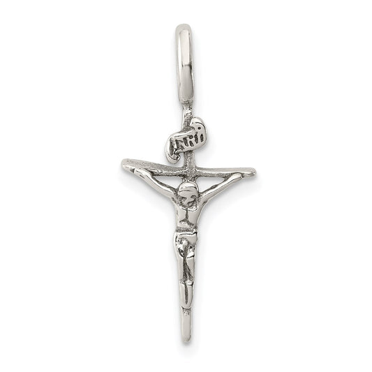 Sterling Silver Antiqued INRI Crucifix Pendant QC5411