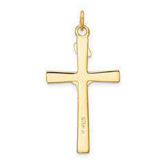 Sterling Silver Rhodium-plated & 18k Gold-plated Crucifix Pendant QC5427