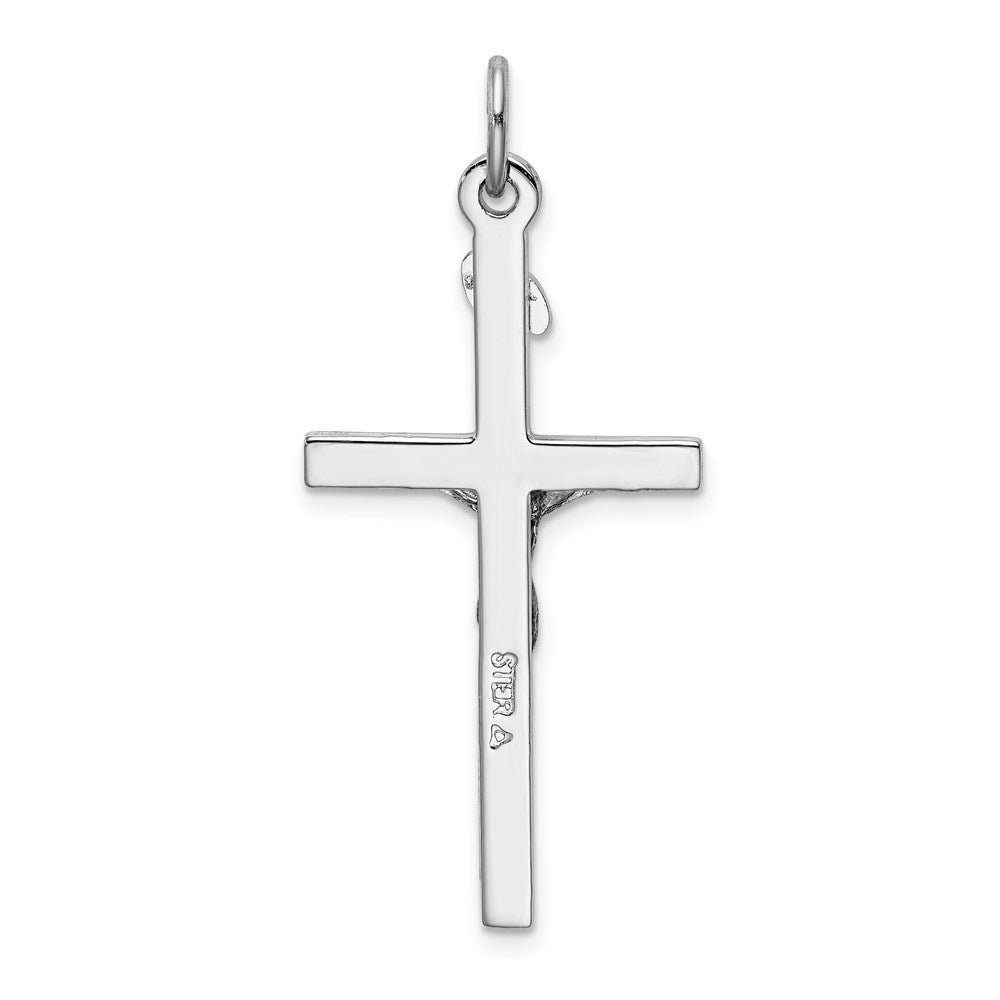 Sterling Silver Rhodium-plated & 18k Gold-plated Crucifix Pendant QC5428