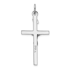 Sterling Silver Rhodium-plated & 18k Gold-plated Crucifix Pendant QC5428
