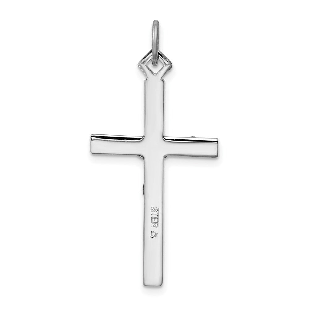 Sterling Silver Rhodium-plated Crucifix Pendant QC5429