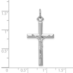 Sterling Silver Rhodium-plated Crucifix Pendant QC5429