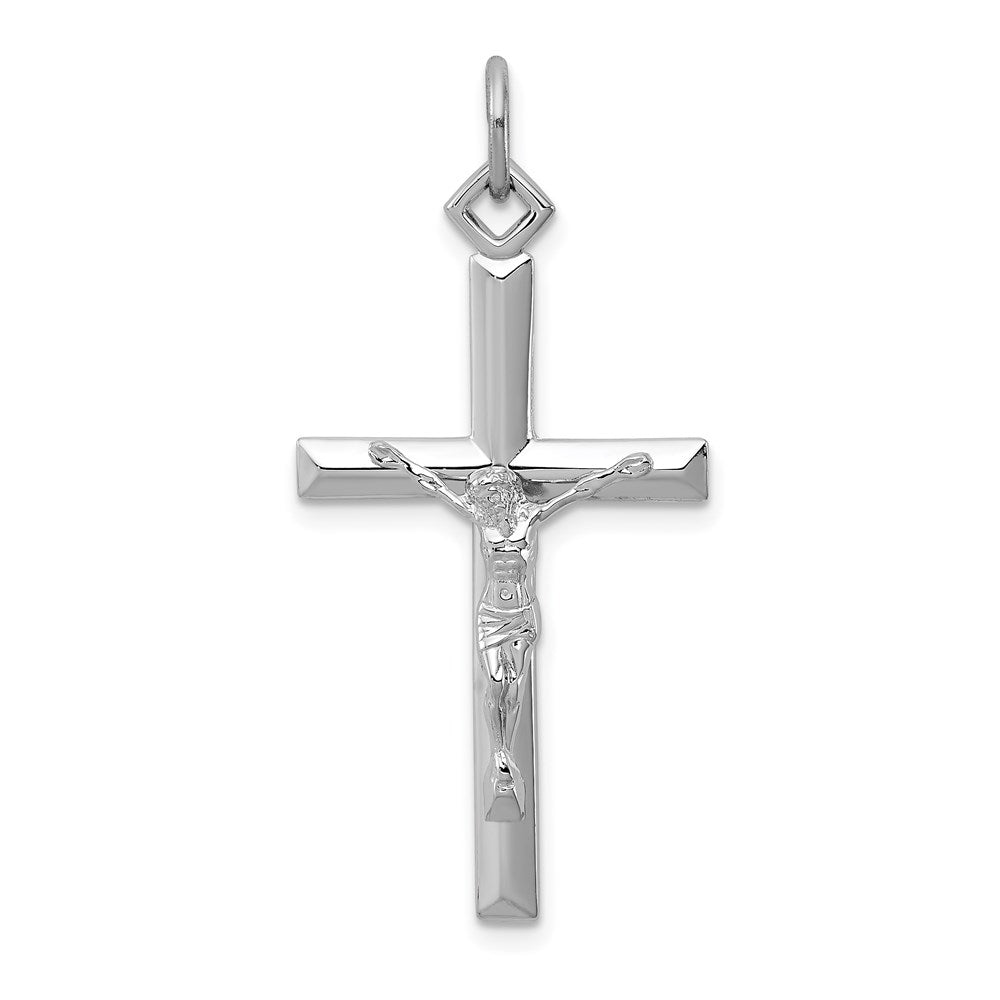 Sterling Silver Rhodium-plated Crucifix Pendant QC5429