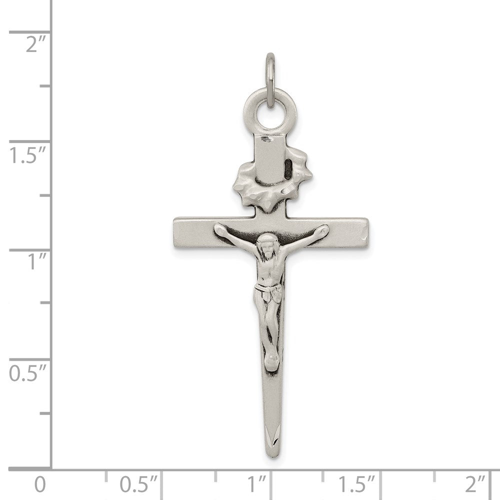 Sterling Silver Antiqued Crucifix Pendant QC5434