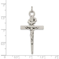 Sterling Silver Antiqued Crucifix Pendant QC5434