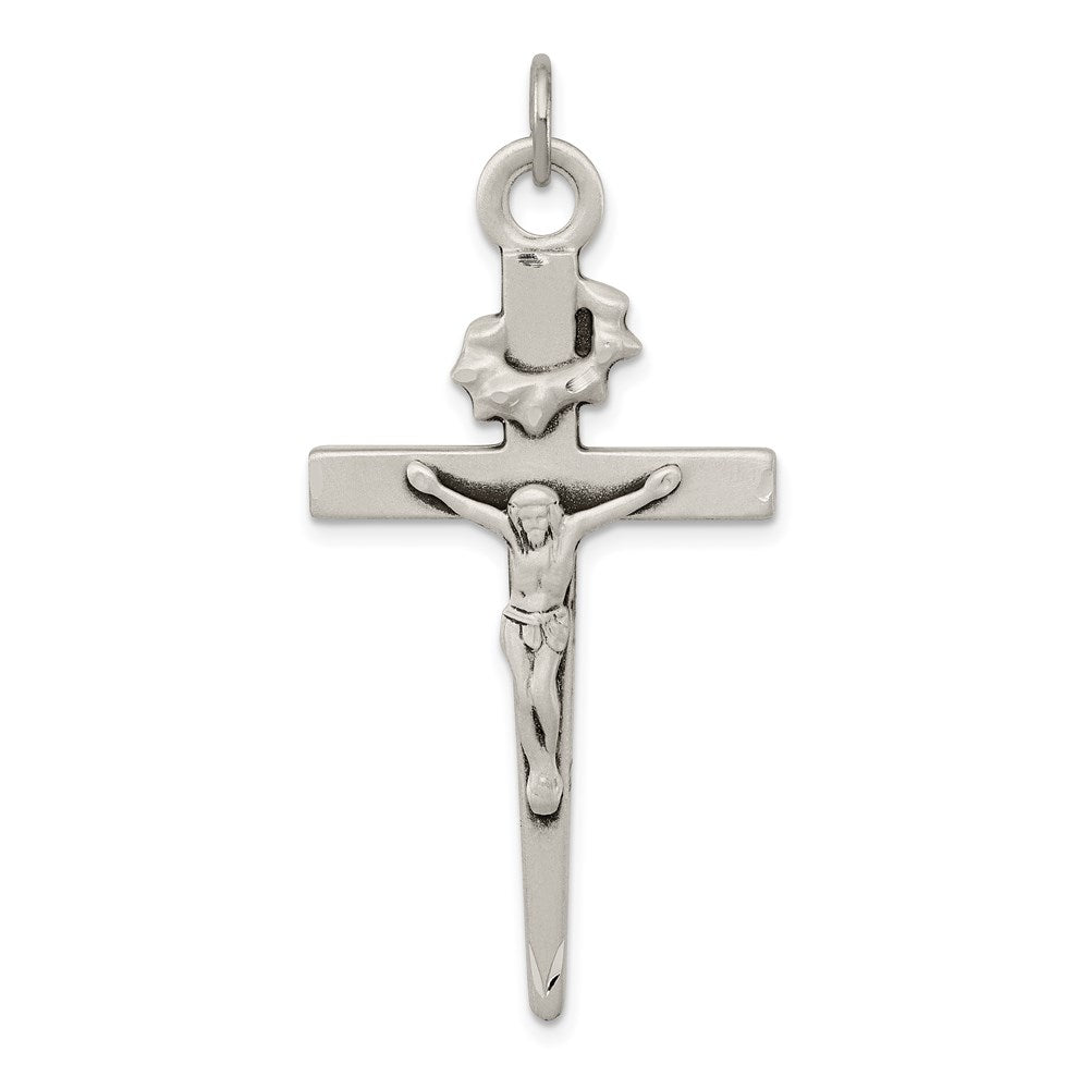 Sterling Silver Antiqued Crucifix Pendant QC5434