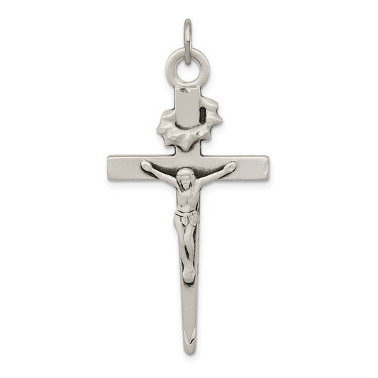 Sterling Silver Antiqued Crucifix Pendant QC5434