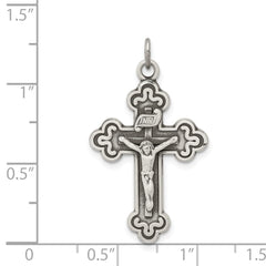 Sterling Silver Antiqued INRI Crucifix Pendant QC5438