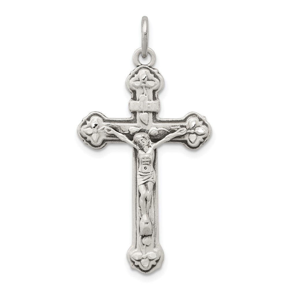 Sterling Silver Antiqued INRI Crucifix Pendant QC5439