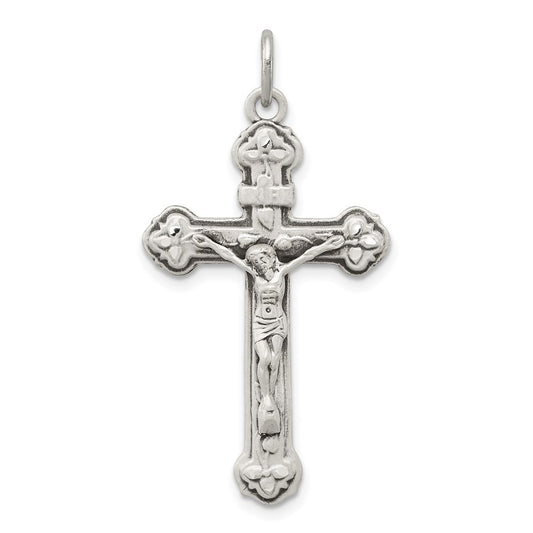 Sterling Silver Antiqued INRI Crucifix Pendant QC5439
