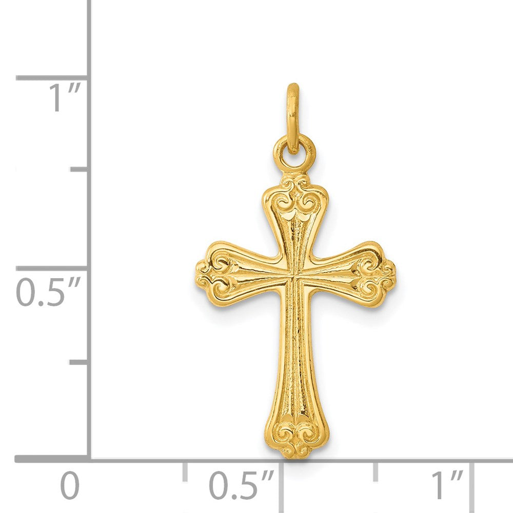 Sterling Silver & 24k Gold -plated Cross Charm QC5449