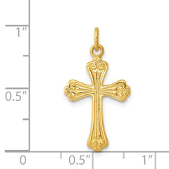 Sterling Silver & 24k Gold -plated Cross Charm QC5449