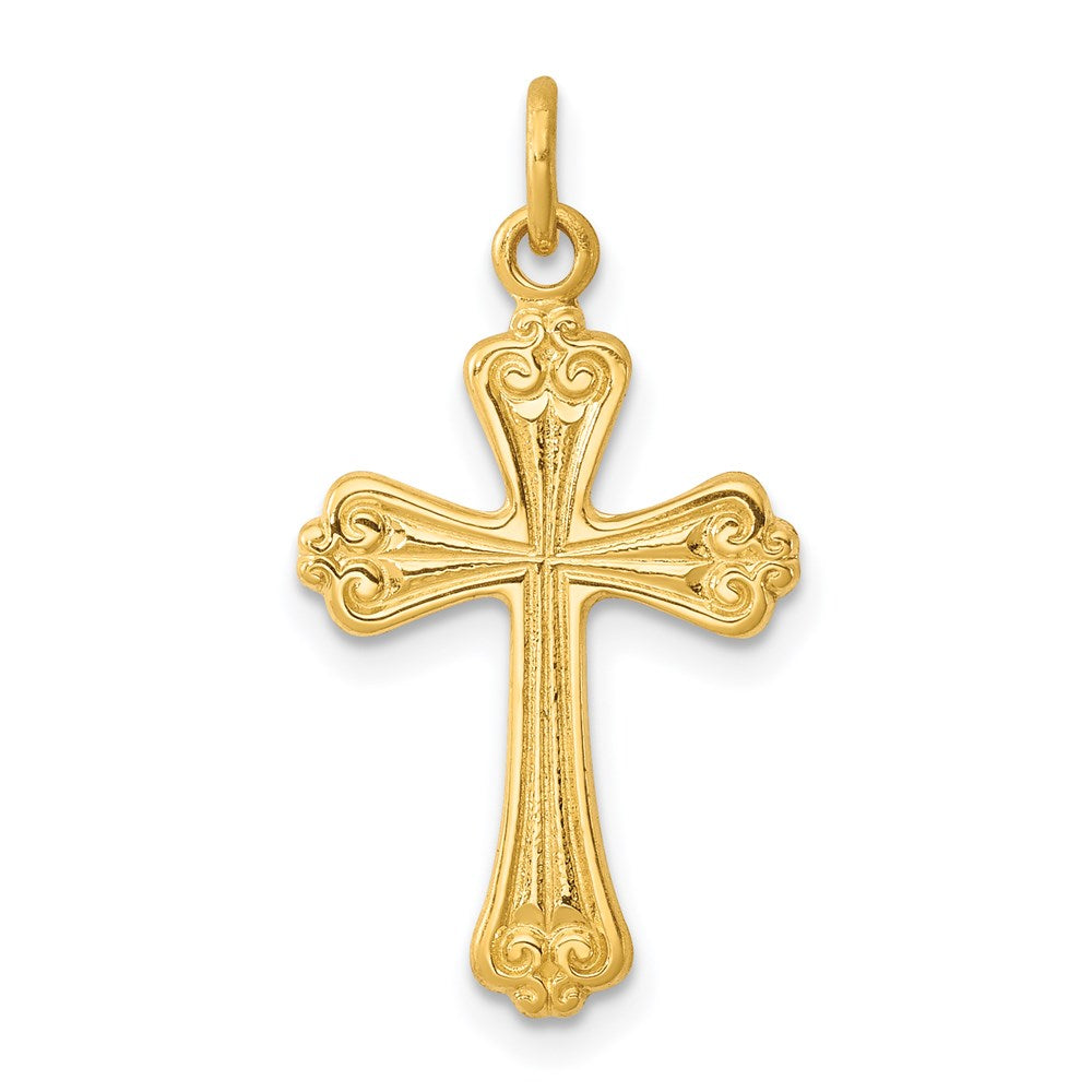 Sterling Silver & 24k Gold -plated Cross Charm QC5449