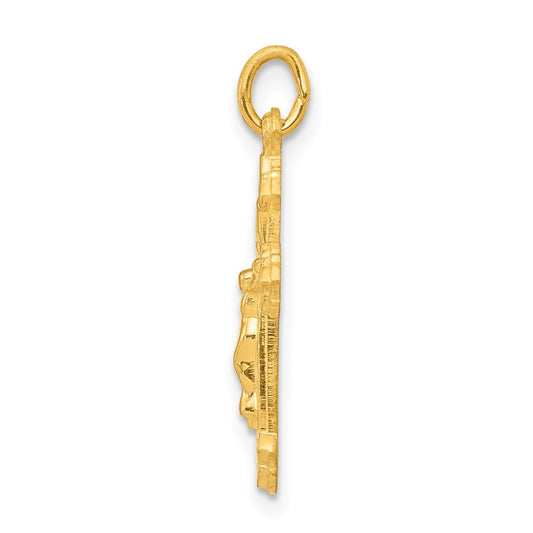 Sterling Silver & 24k Gold -plated INRI Crucifix Charm QC5450