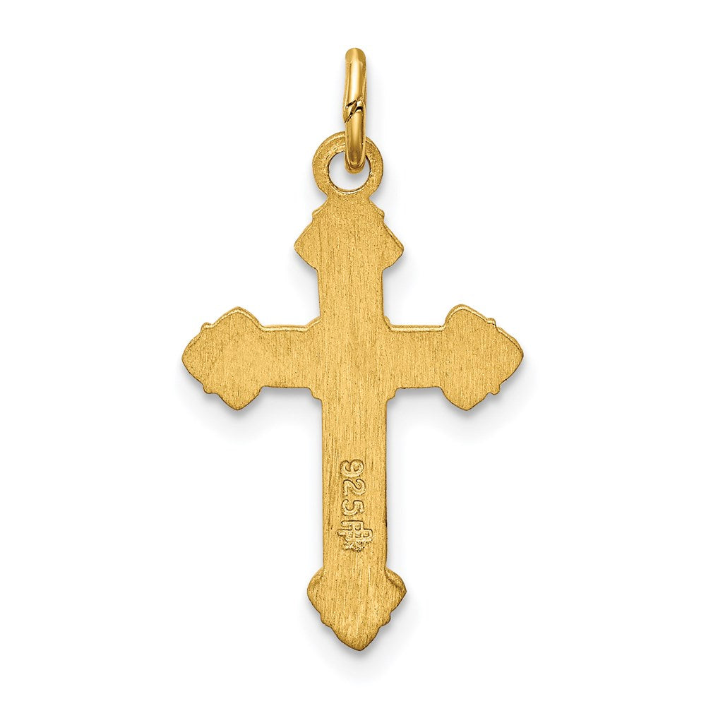 Sterling Silver & 24k Gold -plated INRI Crucifix Charm QC5450