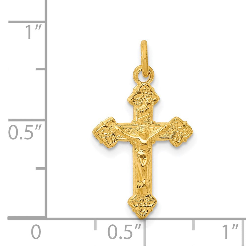 Sterling Silver & 24k Gold -plated INRI Crucifix Charm QC5450