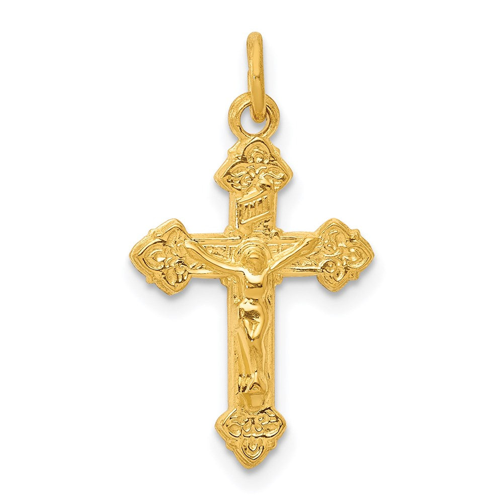 Sterling Silver & 24k Gold -plated INRI Crucifix Charm QC5450