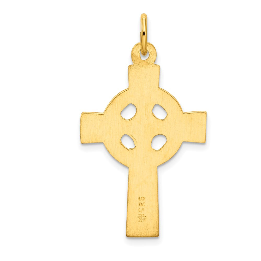Sterling Silver & 24k Gold -plated Celtic Cross Pendant QC5457