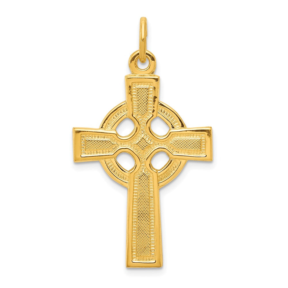 Sterling Silver & 24k Gold -plated Celtic Cross Pendant QC5457
