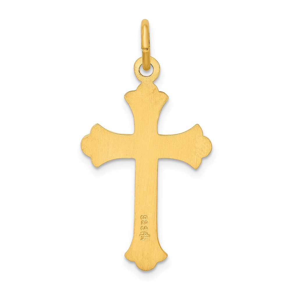 Sterling Silver & 24k Gold -plated Cross Pendant QC5464