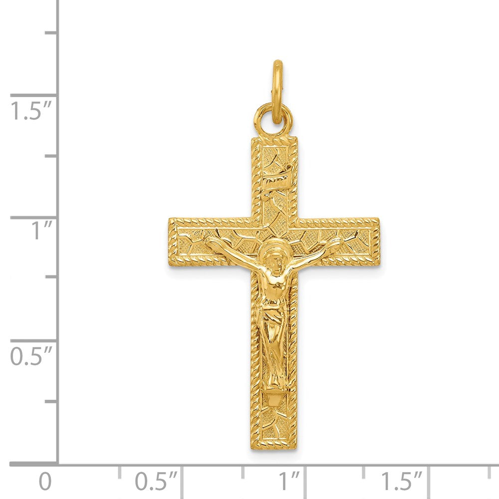 Sterling Silver & 24k Gold -plated INRI Crucifix Pendant QC5466