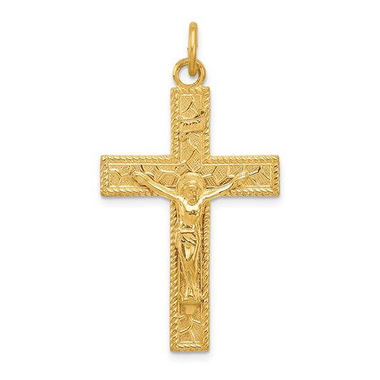 Sterling Silver & 24k Gold -plated INRI Crucifix Pendant QC5466