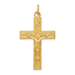 Sterling Silver & 24k Gold -plated INRI Crucifix Pendant QC5466