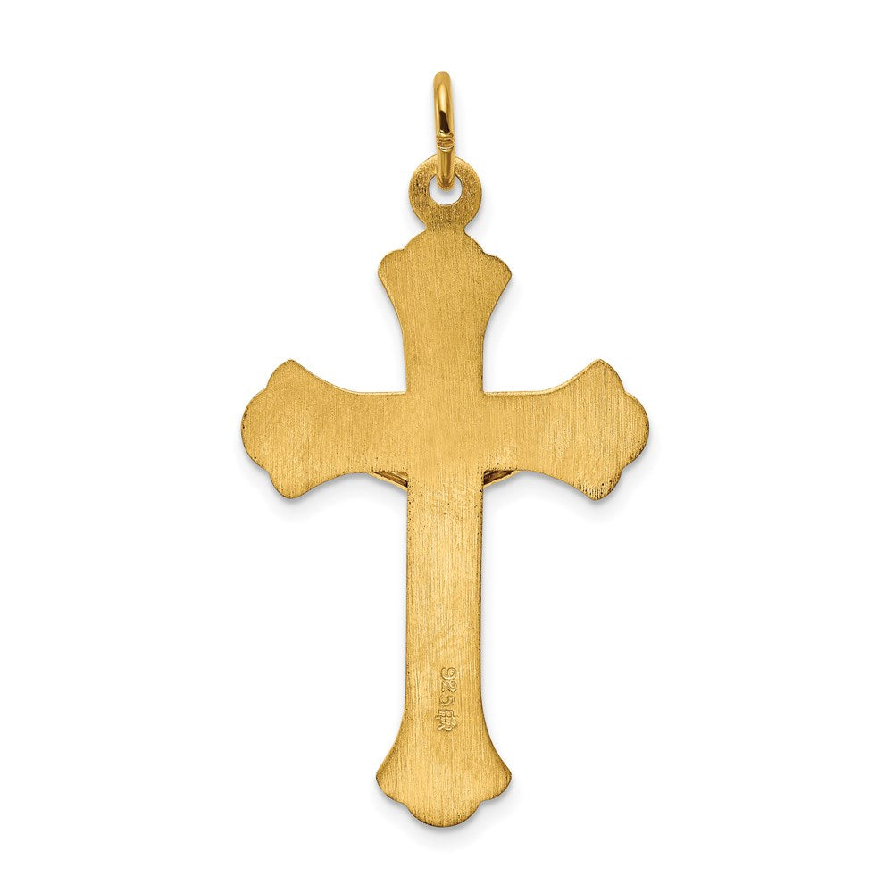Sterling Silver & 24k Gold -plated INRI Crucifix Pendant QC5469