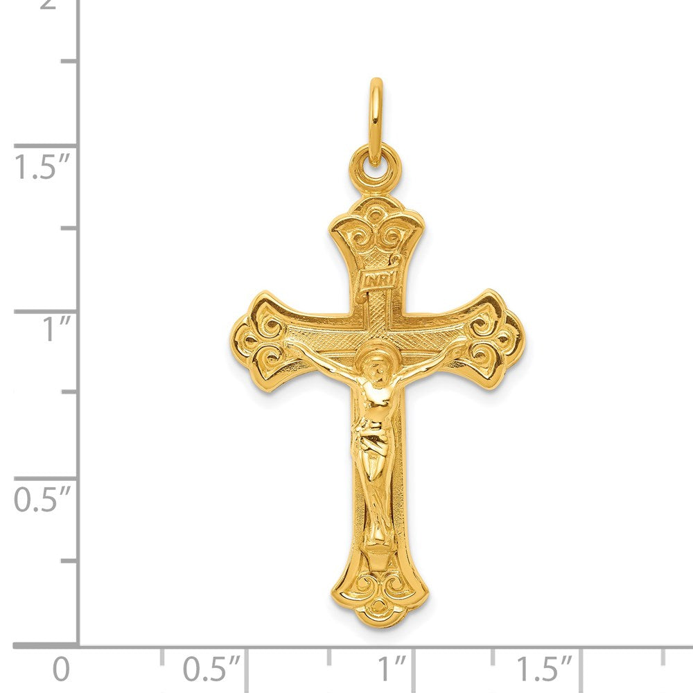 Sterling Silver & 24k Gold -plated INRI Crucifix Pendant QC5469