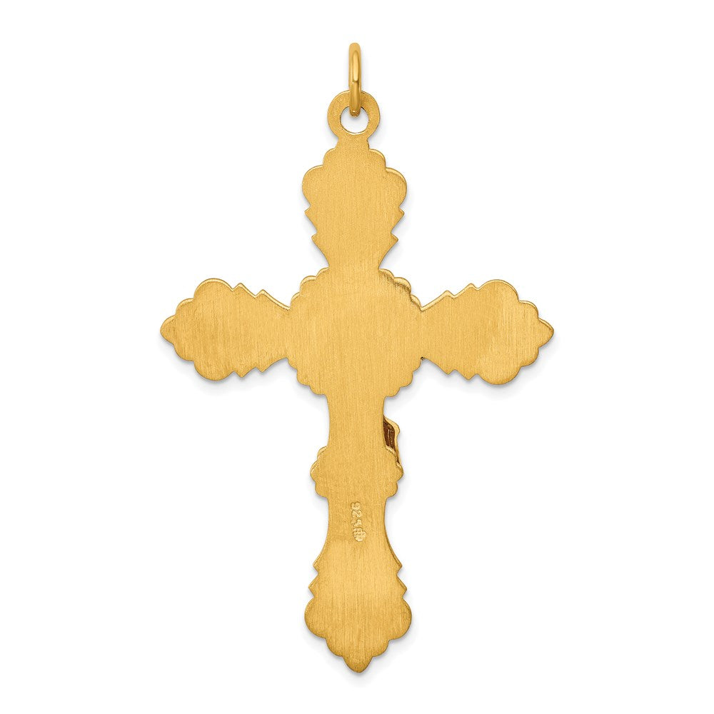 Sterling Silver & 24k Gold -plated INRI Crucifix Pendant QC5474