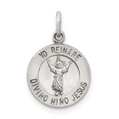 Sterling Silver Antiqued Divino Nino Medal (Divine Infant Jesus) QC5476
