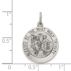 Sterling Silver Antiqued Holy Trinity Medal QC5477