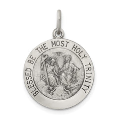 Sterling Silver Antiqued Holy Trinity Medal QC5477