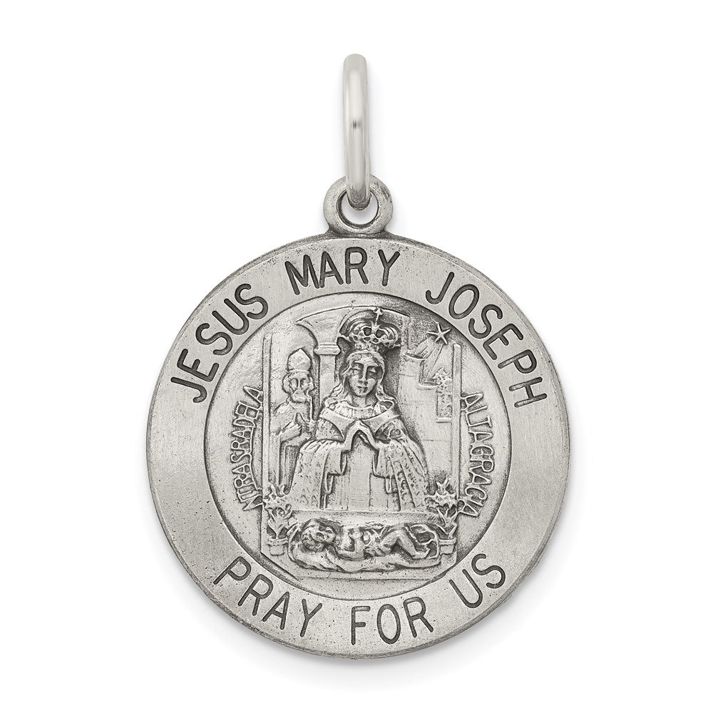 Sterling Silver Antiqued Holy Family Medal QC5478