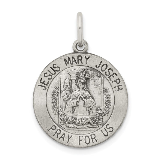 Sterling Silver Antiqued Holy Family Medal QC5478