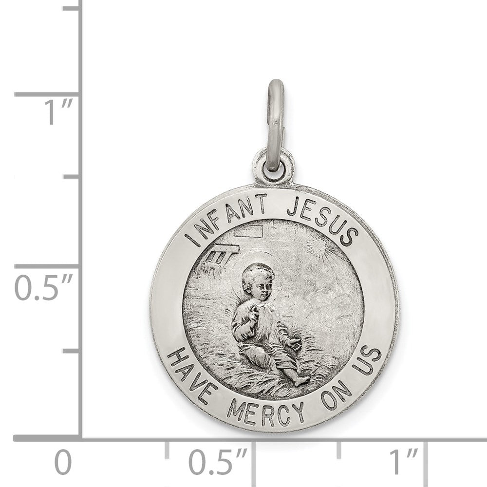Sterling Silver Antiqued Infant Jesus Medal QC5479