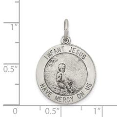 Sterling Silver Antiqued Infant Jesus Medal QC5479