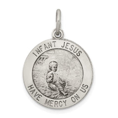 Sterling Silver Antiqued Infant Jesus Medal QC5479
