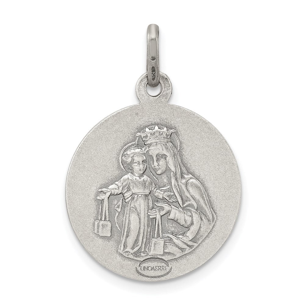 Sterling Silver Antiqued Sacred Heart of Jesus Medal QC5483