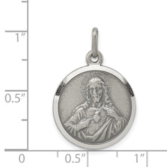 Sterling Silver Antiqued Sacred Heart of Jesus Medal QC5483
