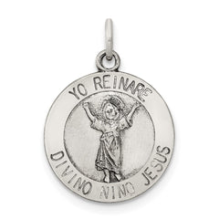 Sterling Silver Antiqued Divino Nino Medal (Divine Infant Jesus) QC5486