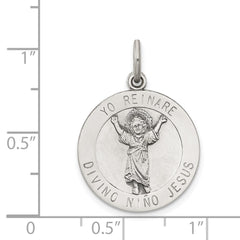 Sterling Silver Antiqued Divino Nino Medal (Divine Infant Jesus) QC5487