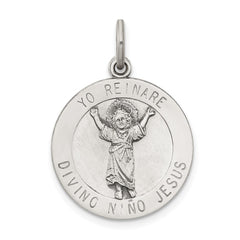 Sterling Silver Antiqued Divino Nino Medal (Divine Infant Jesus) QC5487