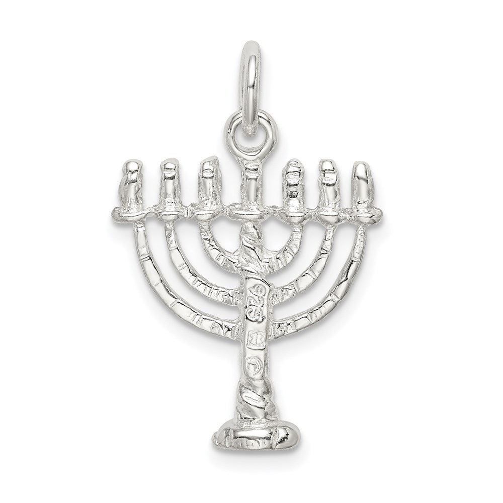 Sterling Silver Menorah Charm QC549