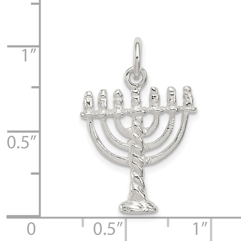 Sterling Silver Menorah Charm QC549