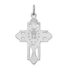 Sterling Silver Rhodium-plated Miraculous Medal Cross Pendant QC5501