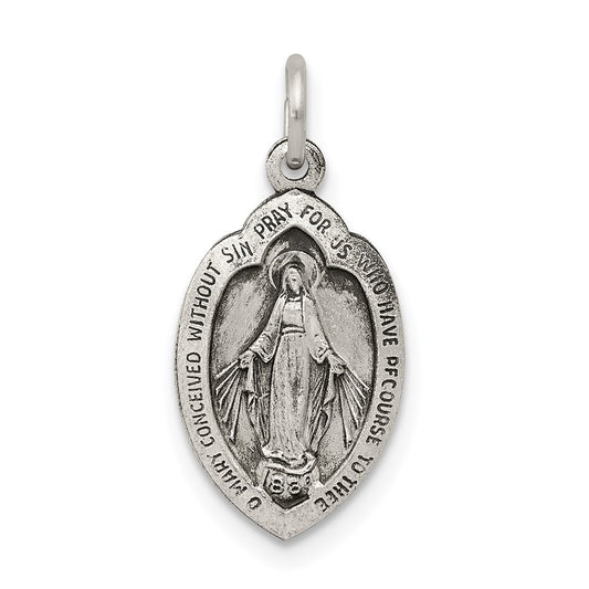 Sterling Silver Antiqued Miraculous Medal QC5503