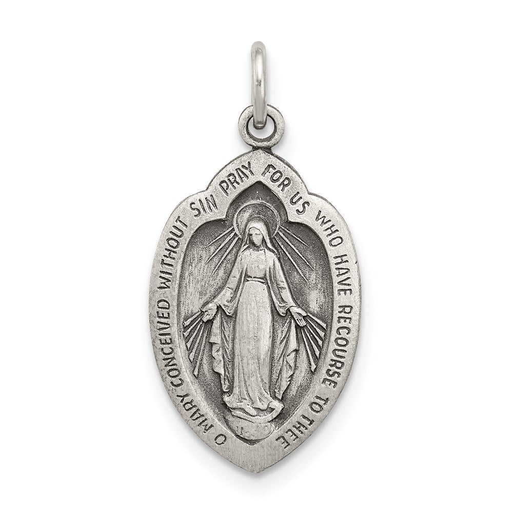 Sterling Silver Antiqued Miraculous Medal QC5504