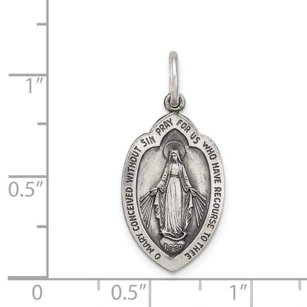 Sterling Silver Antiqued Miraculous Medal QC5505